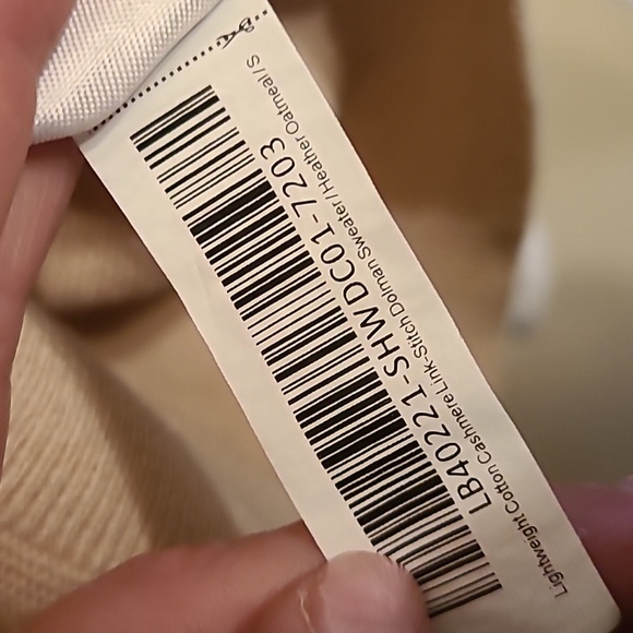 Quince Lightweight Cotton Cashmere Link Stitch Dolman Sweater Cream Color - Picture 14 of 17